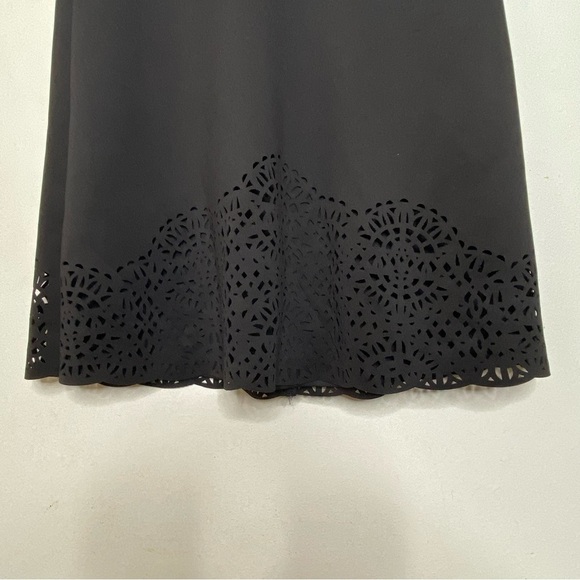 T.Tahari black laser cut scallop trim dress - Picture 5 of 11